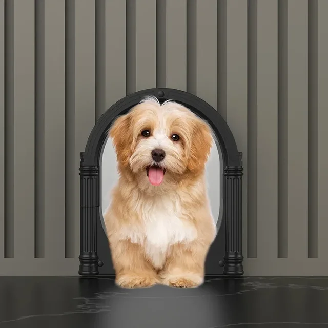 Pet Door 1PC Cat and Dog Doorway Flap Access Restriction No Flap Controllable Safe Indoor Outdoor Flap House Pet Gate 2
