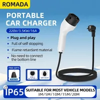 ROMADA 3.5KW 16A Type2 IEC62196 EV Portable Charger 3M-20M Cable EVSE EU Plug Wallbox Adapter For Electric Vehicle - Image 2