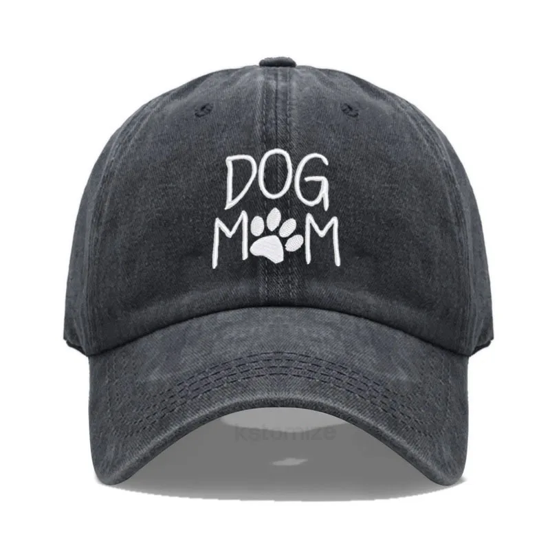 Washed Cotton Baseball Cap for Men & Women Unisex DOG MOM Embroidery  Sun Protection Hat Outdoor Sports Wholesale & Dropshipping 3