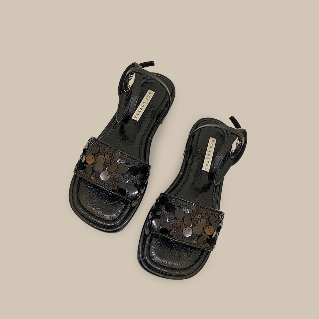 Women's Flat Slip On Sandal With Ankle Strap Crystal Rhinestone Comfort Summer Shoes