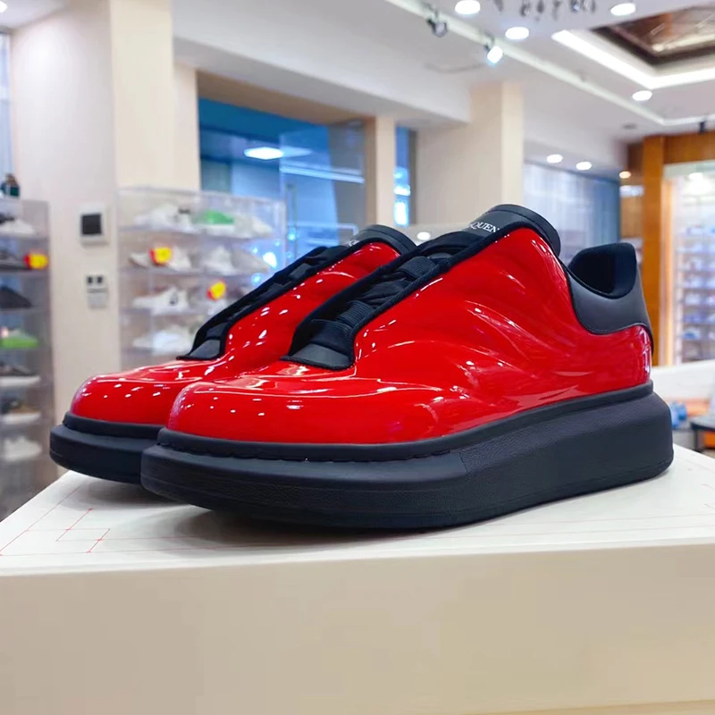 Women Casual Shoes Platform Sneaker Patent Leather Loafer For Man and Women Comfortable Trainers