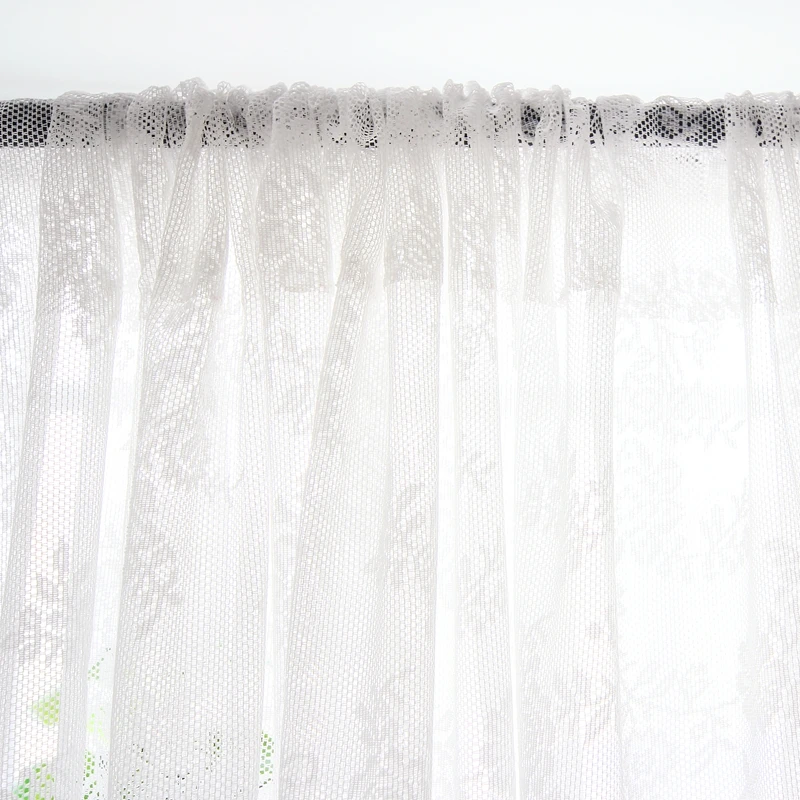 White Jacquard Lace Curtain Partition Curtain Bedroom Home Perforation free Princess Romantic French Small Tulle Gauze Valance 4
