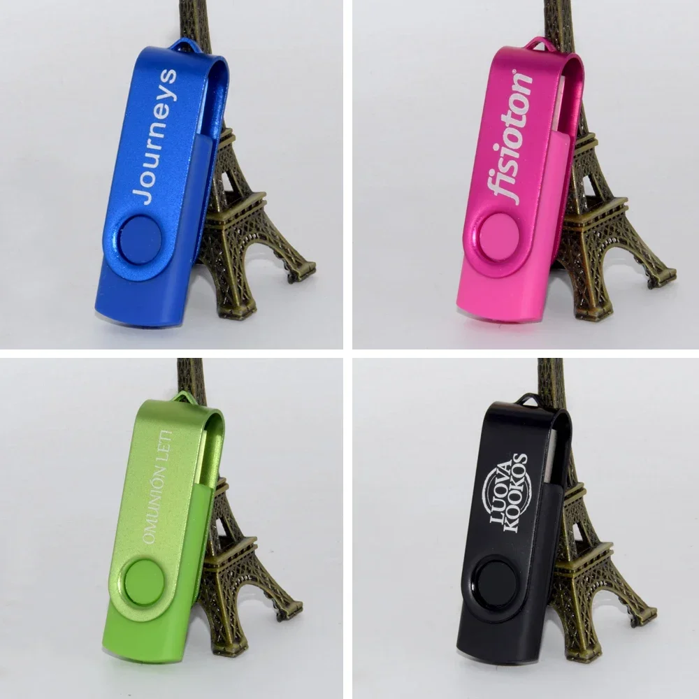 커스텀 로고 2.0 USB 플래시 드라이브 50 개/묶음, Usb 4GB 8GB 32GB 64GB 128GB 펜드라이브 사진 선물 cle 메모리 스틱 플래시 디스크