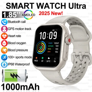 2025 nouvelle mode sport montre intelligente hommes femmes 1.85 pouces HD AMOLED plein écran tactile IP68 étanche Bluetooth appel montres intelligentes 1