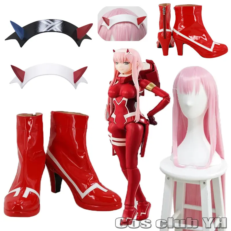 

Аксессуары для косплея аниме Zero Two, обувь для консоли, обувь для вождения 02, милая В FRANXX, аниме, косплей, косплей, парики для Хэллоуина