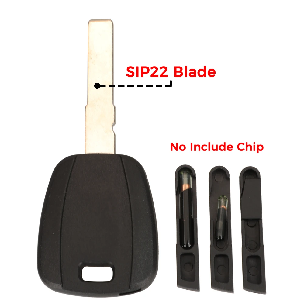 Jingyuqin Per Fiat Key Shell Case Nero Vuoto Per Fiat 500 Ducato Transponder Key Uncut Sip22 Sostituzione Lama
