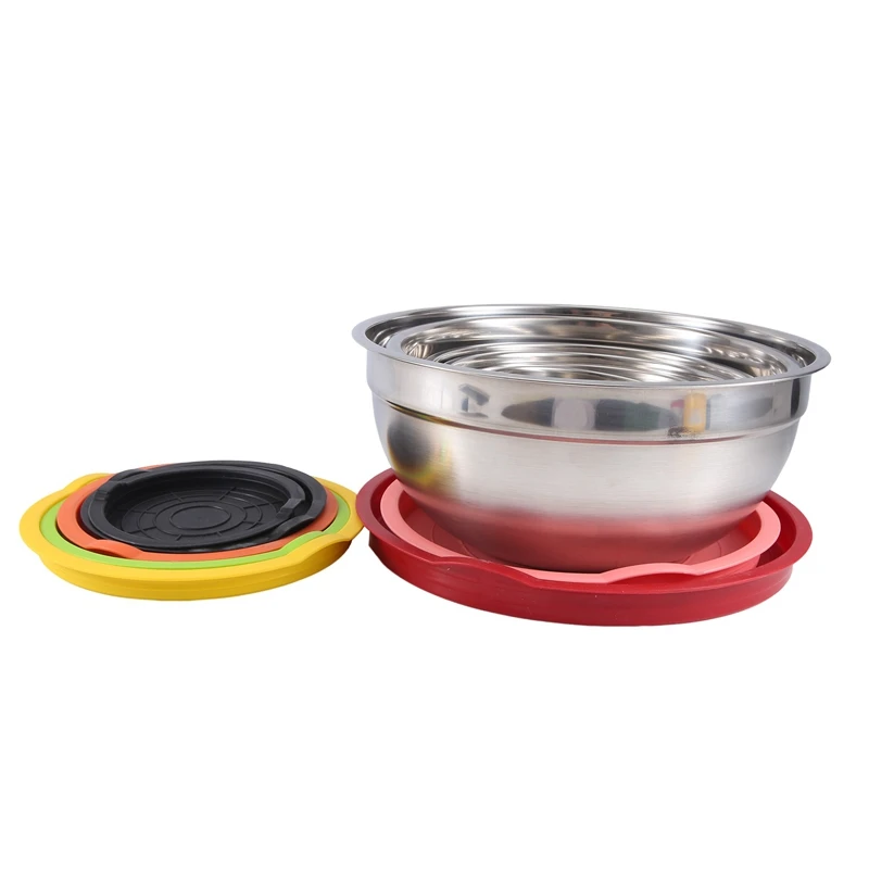 

Mixing Bowls With Lids Set, 7PCS Stainless Steel Mixing Bowls, Metal Nesting Storage Bowls For Kitchen, For Prep, Baking