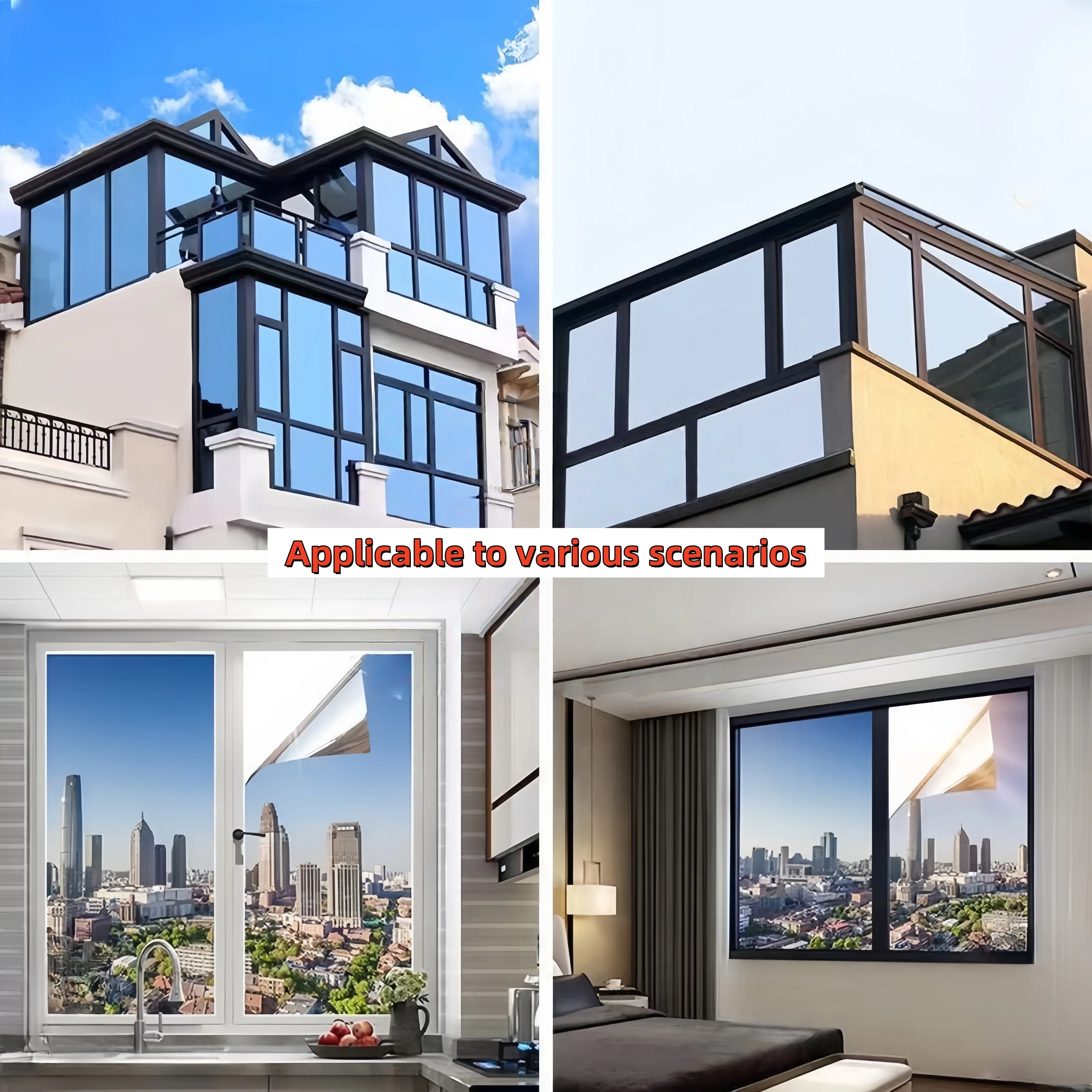 Window Film One-Way Perspective Insulating Privacy Isolation 99% Uv Mirror Reflection