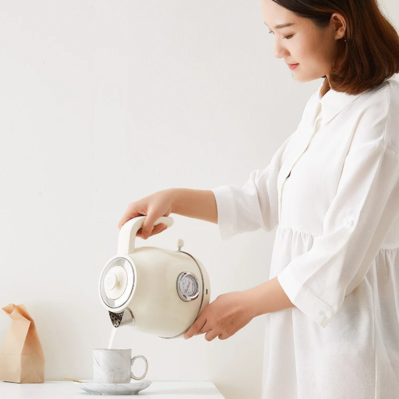 Electric Kettle Burning Kettle Retro thermometer Electric kettle Household burning kettle 304 Stainless steel 1.7L large capacity