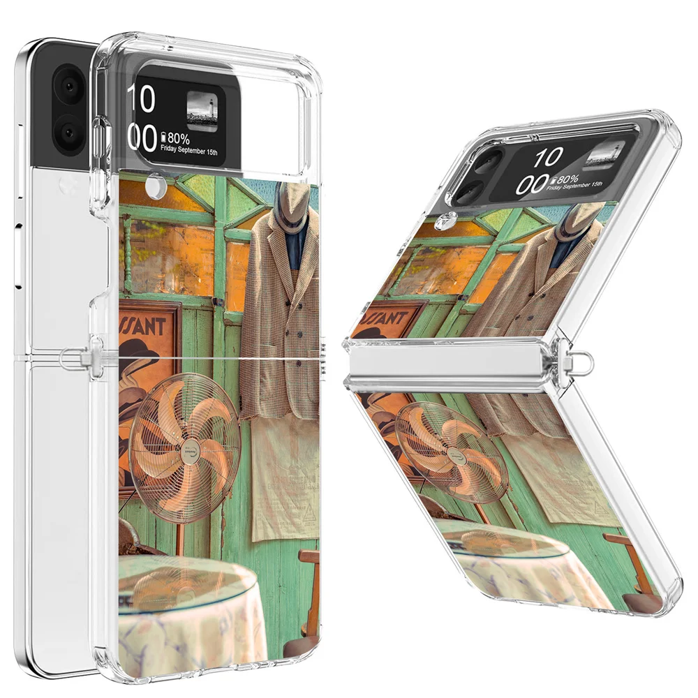 Creative Fashion Crossbody Phone Case with Chain for Samsun Galaxy Z Flip4 Removable Chain Niche Ambience Style