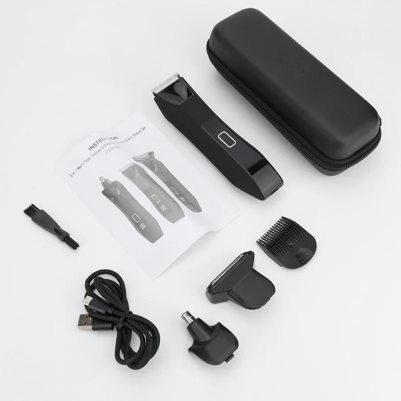 Ball Trimmers for Men 3-in-1 Body Hair Trimmer and Groin Hair Shaver -Dual-Head Trimmer for Smooth, No-Nick Shaving Nose