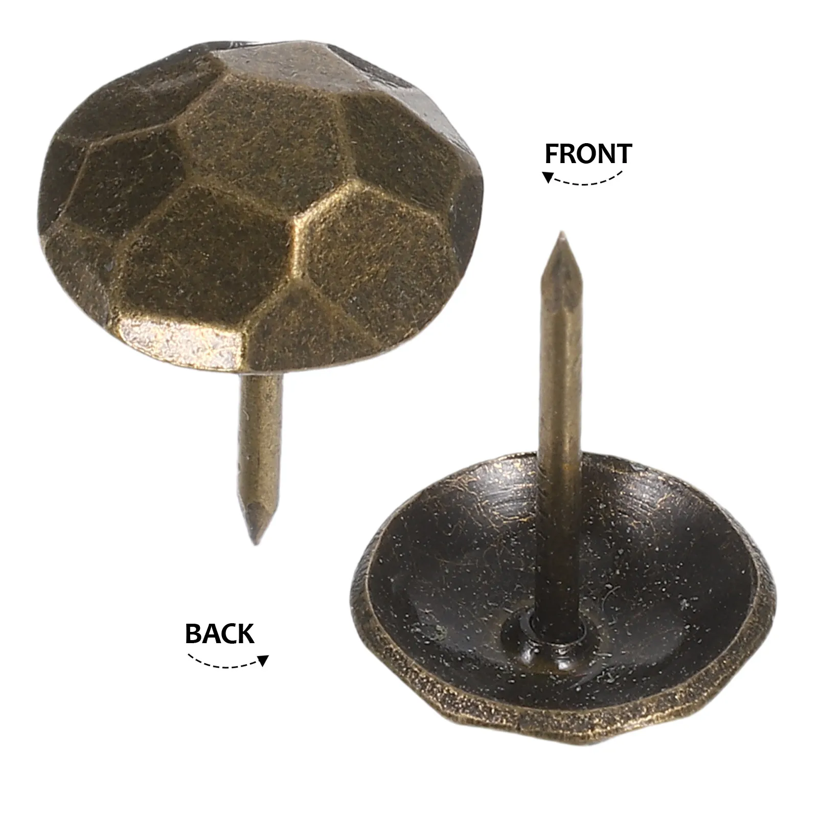 100개 장 가구 못구리, 구리 못, 둥근 머리 망치질 금속 못, 가구 소파 의자 DIY 홈 데코용