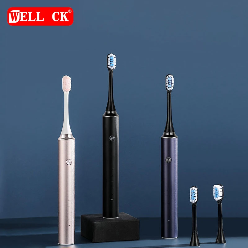 New Metal Electric Toothbrush Magnetic Levitation Sonic Adult Couple USB Rechargeable Soft Bristle Brush Head Home Gift Set