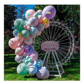 Impreza dekoracja cyrkowa metalowa biała diabelski młyn tło