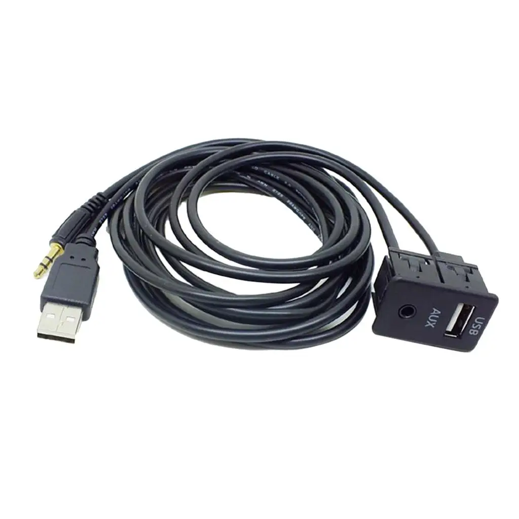 시트로엥 C3와 호환되는 오디오 전송용 USB 마운트 케이블 플러시 패널 블랙 구리 코어