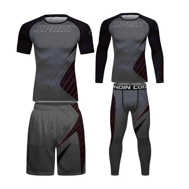MMA BJJ Rashguard Men Boxing Compression Sport Suit Gym Workout Fitness Clothing Sportswear