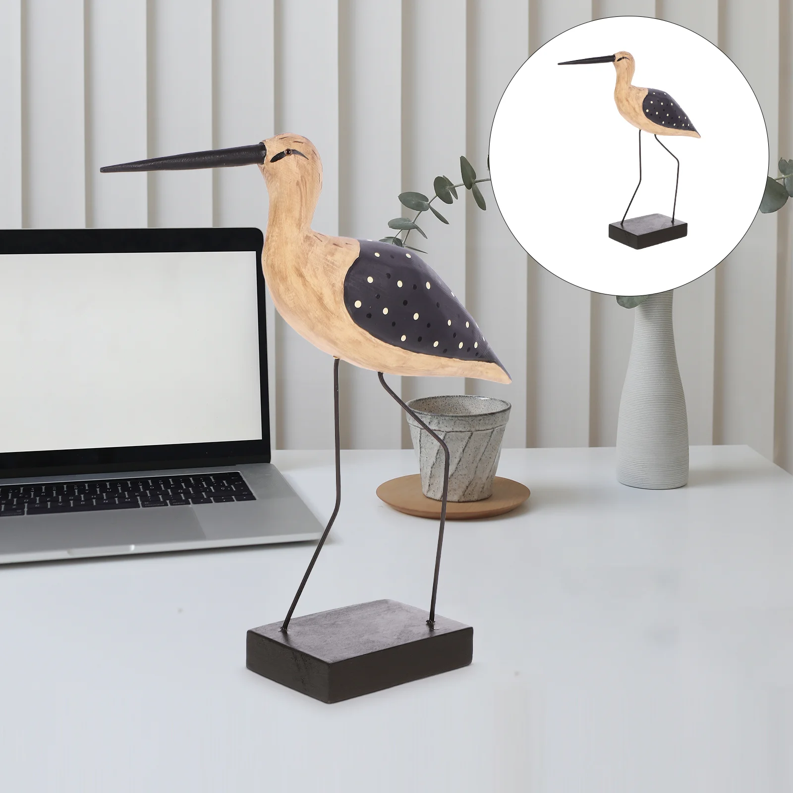 

Seagull Bird Decoration Craft Statues Wood Carving Ornament Garden Seabird Figurine Bathroom Decorations