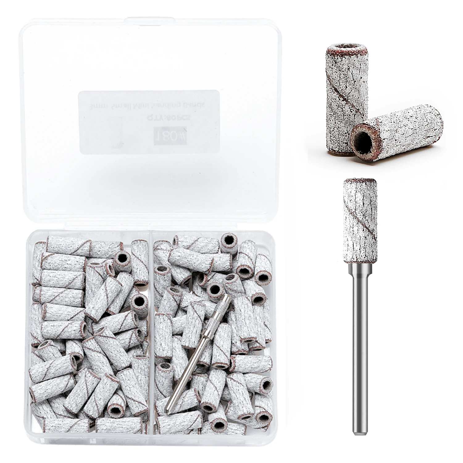 Mini 3mm Sanding Cap Bands Grinding Heads 80pcs for Electric Manicure Machine Nail Drill, nail art tool,manicure tools