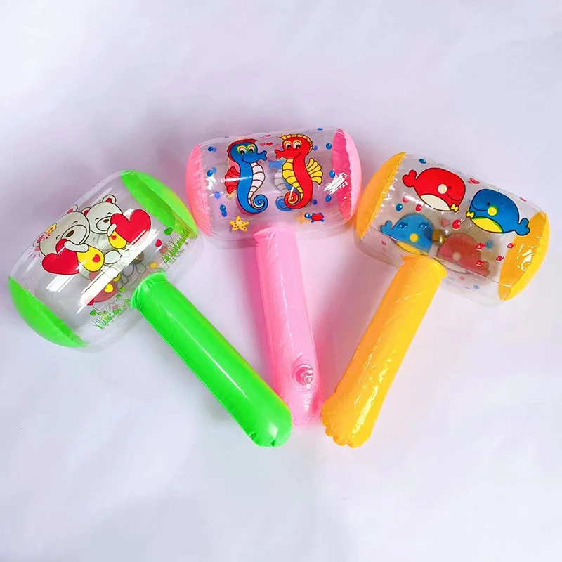 1pc Inflatable Hammer with Bell Air Hammer Baby Toys Kids Toys Party Supplies Inflatable Swimming Pool Baby Toy