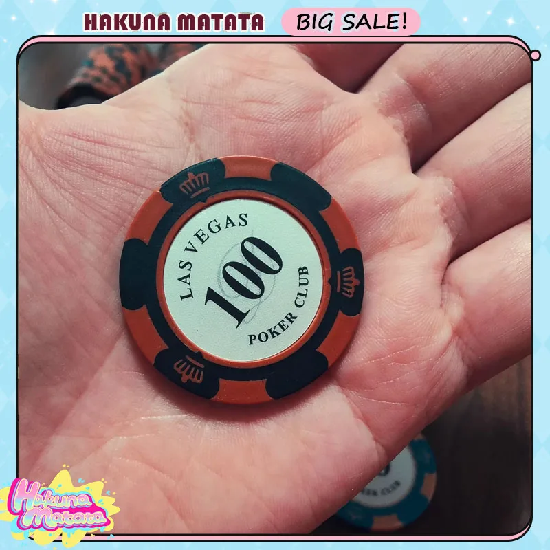 Poker Chips 14g Clay Casino Coins Las Vegas Poker Multi-denomination Gambling Chips Texas Table Games Party Entertainment