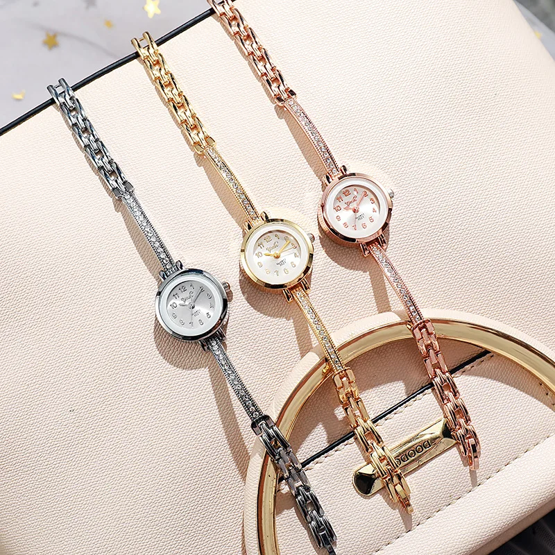 Women's high appearance level vivid exquisite Arabic numerals dial small dial steel band quartz watch. 6