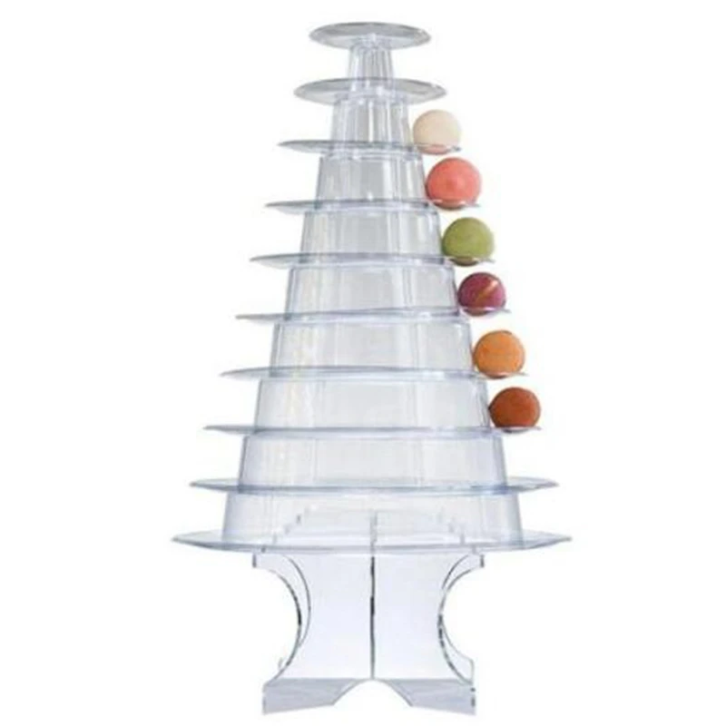 

10 Tiers Macaron Tower Macaroon Display Stand Baby Shower Birthday Party Cake Decorating Supplies Wedding Decoration Transparent