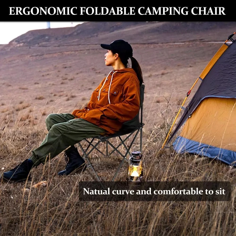 Chaise de camping pliable avec poche latérale pour pêche plage et pique-nique en oxford