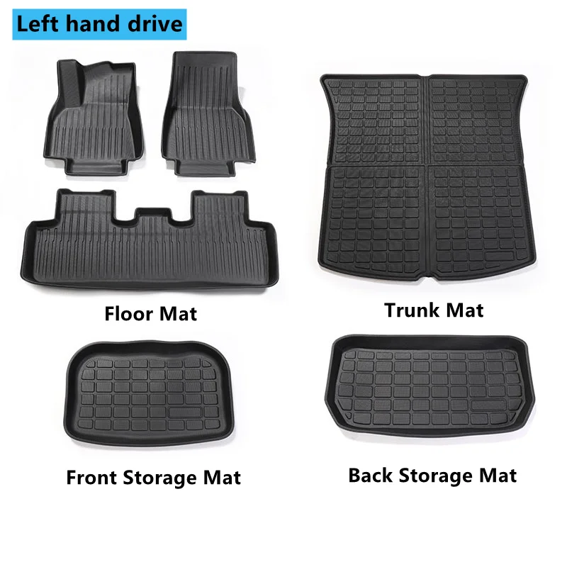 Fit Car Accessories For Tesla Model Y Floor Mat TPE ECO Trunk Mat Fronk Rear Left and Right Hand Drive 5 or 7 Seats floor mat car floor mats floor mats floor rugs