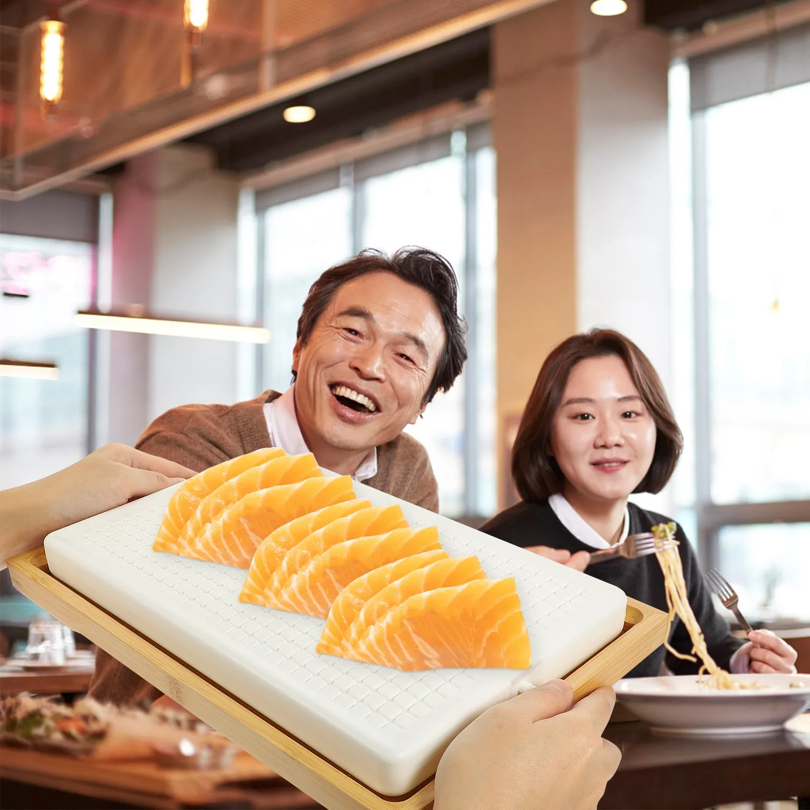 1세트 스시 서빙 트레이 일본 사시미 접시 다용도 디저트 팬 가정용 레스토랑 장식 음식 진열용