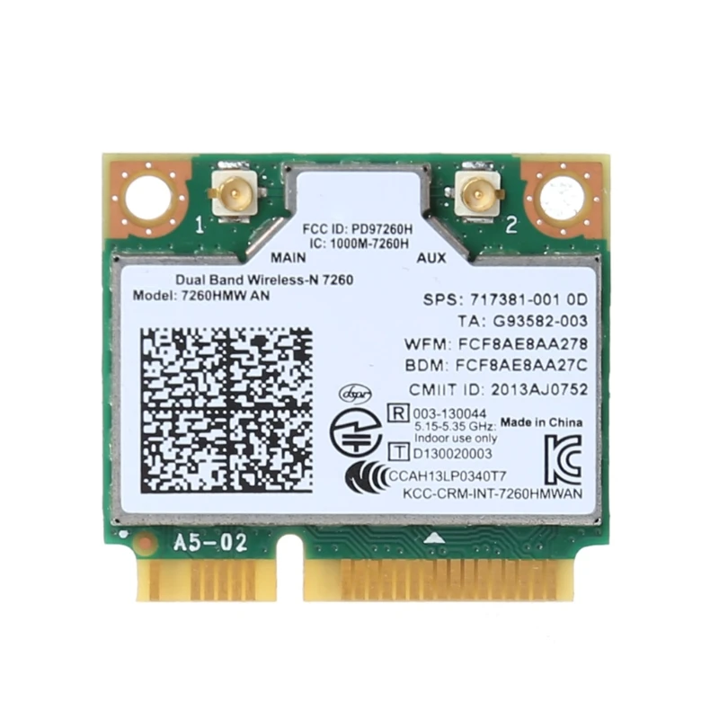 7260 7260HMW Half Mini PCIe PCI-express Беспроводная карта WIFI WLAN BT для P9JB dual band wireless card for intel 7260 7260hmw ac mini pci e 2 4g 5ghz wlan wifi bluetooth compatible 4 0 802 11ac a b g antenna