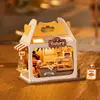 Robotime Rolife Food Box Shop DIY Miniature House Kit Easy Assembly Building Block Kits for Children Kids Sweet Color Design 2