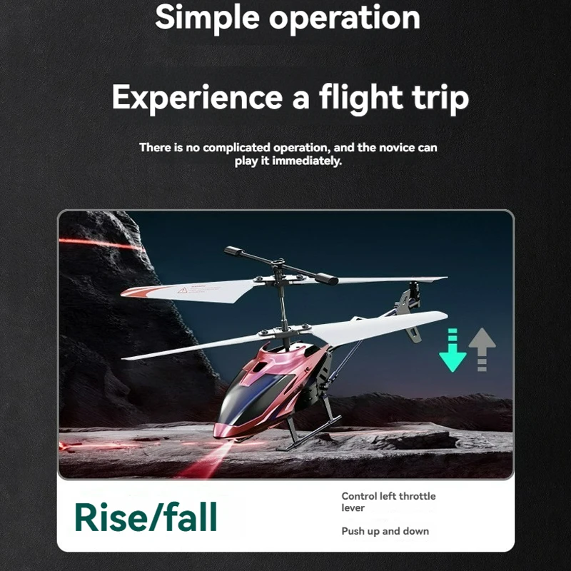 Vue rapprochée du drone hélicoptère télécommandé 2.4G 3.5 canaux pour enfant, matériau résistant aux chocs