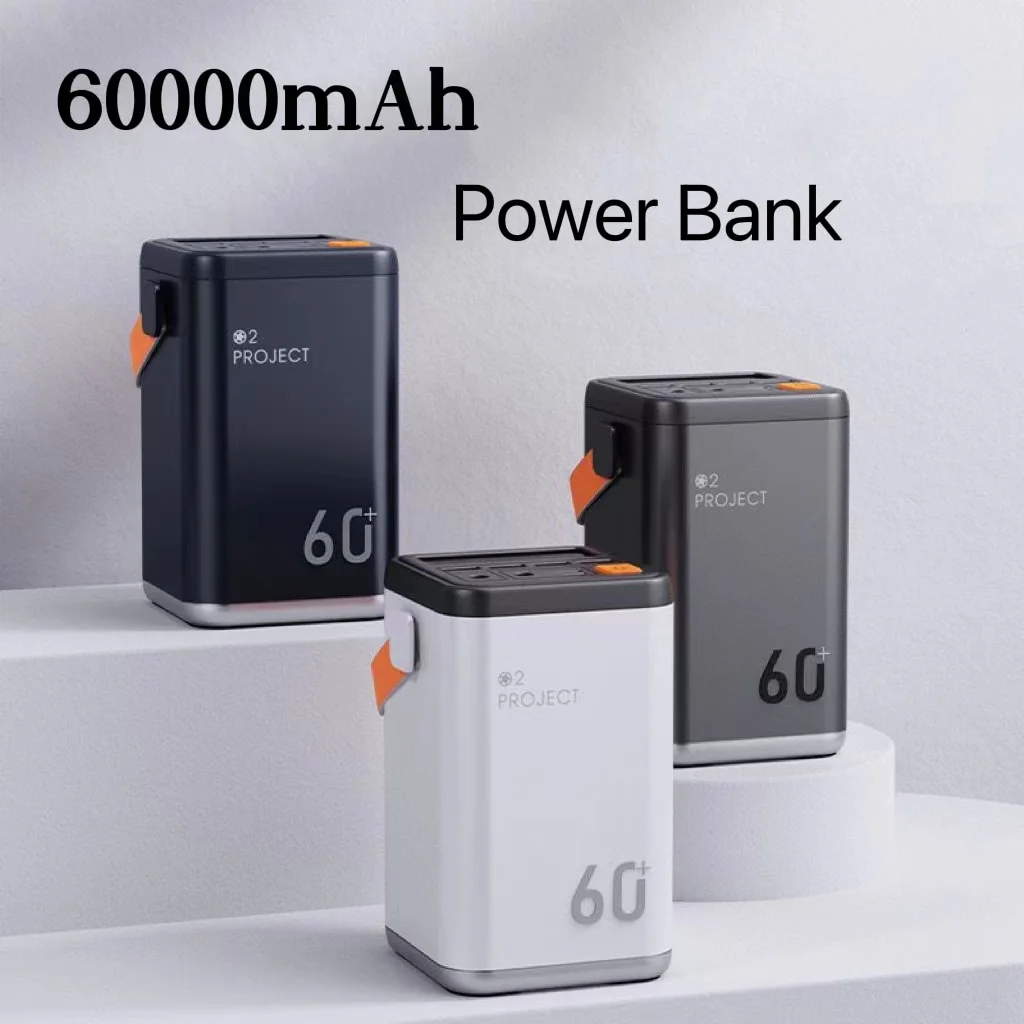 휴대용 캠핑 보조 배터리, 고속 충전, 강력한 대용량, 100000mAh, 휴대폰용 예비 파워 뱅크, 60000mAh