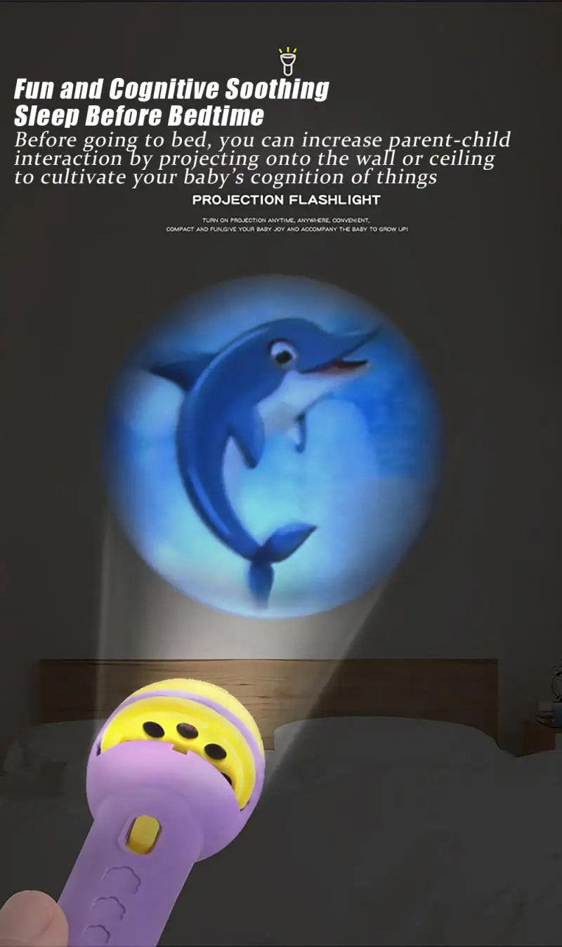 24 Cartoon Patterns Flashlight Torch Projector