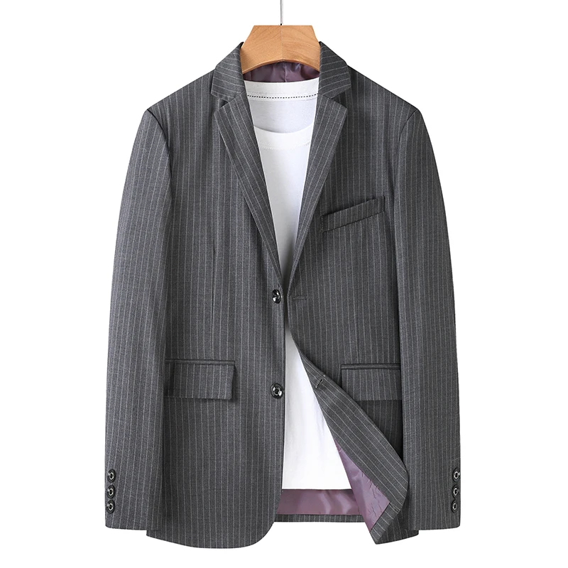Men Suits Jackets Plus Size 6XL 7XL 8XL Men Blazer Business Casual Stripes Suit Jacket Autumn Coats Office Wedding Dress Oversize Brand Clothes