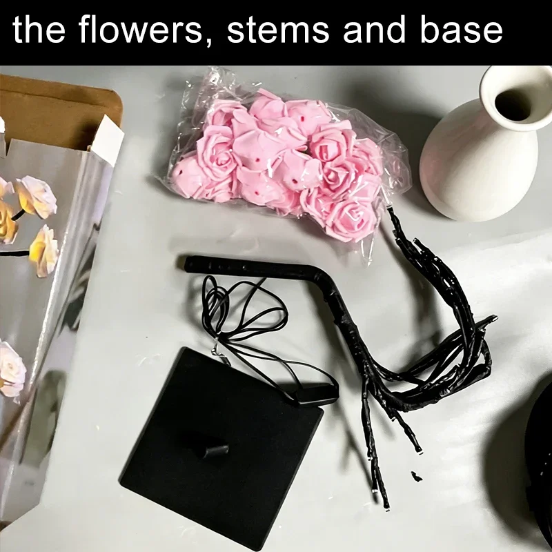 LED Table Lamp Rose Flower Tree USB Night Lights Home Decoration LED Table Lights Parties Xmas Christmas Wedding Bedroom Decor 4