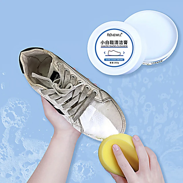 260g White Shoes Cleaning Stain Whitening Cleaner Dirt Cream For Shoe Brush  Reusable Shoes Sneakers Cleaning With Wipe Sponge - AliExpress