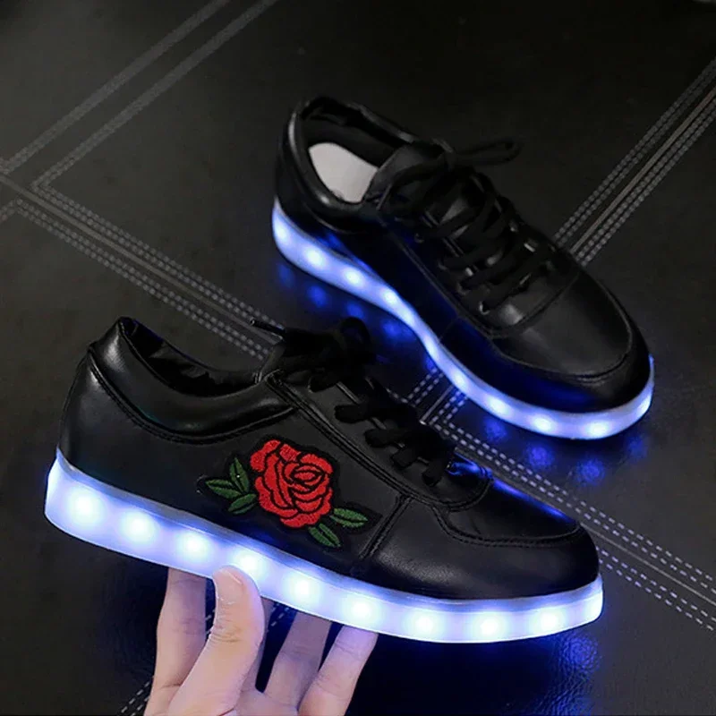 Size 34-42 Kids USB Luminous Sneakers for Girls Boys Women Shoes Krasovki with Backlight with Light Led Shoes Glowing Sneakers Sports Shoes Kids Sneakers Kids Shoes Kids Sports Shoes