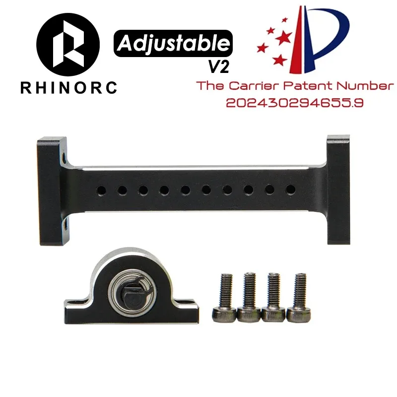 Pont cintre faisceau Rhinocrawler en action sur un terrain accidenté, camion RC Axial SCX10 en mouvement