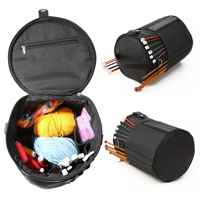 Knitting Wool Yarn Storage Bag Crochet Sewing Needle Bucket Weave Case  Organizer