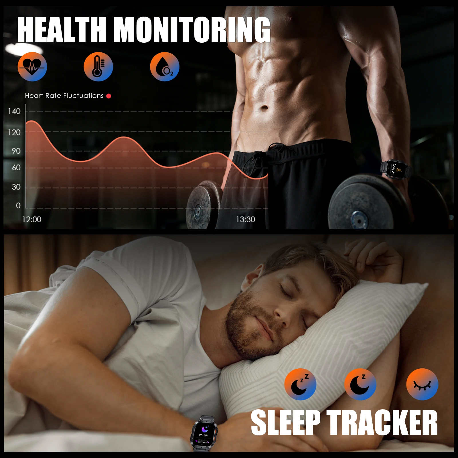 LaNikar Smart Watches For Men Bluetooth Call Screen Fitness Tracker Heart Rate Blood Pressure IP68 Waterproof for iPhone Android 4