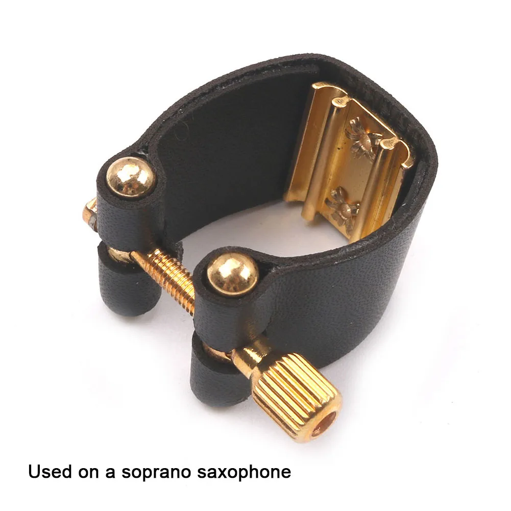 Boccaglio Legatura Soprano Sax Bocchino In Pelle Pu Sassofono 1Pc Clip Di Fissaggio Per Soprano Sax Alta Qualità