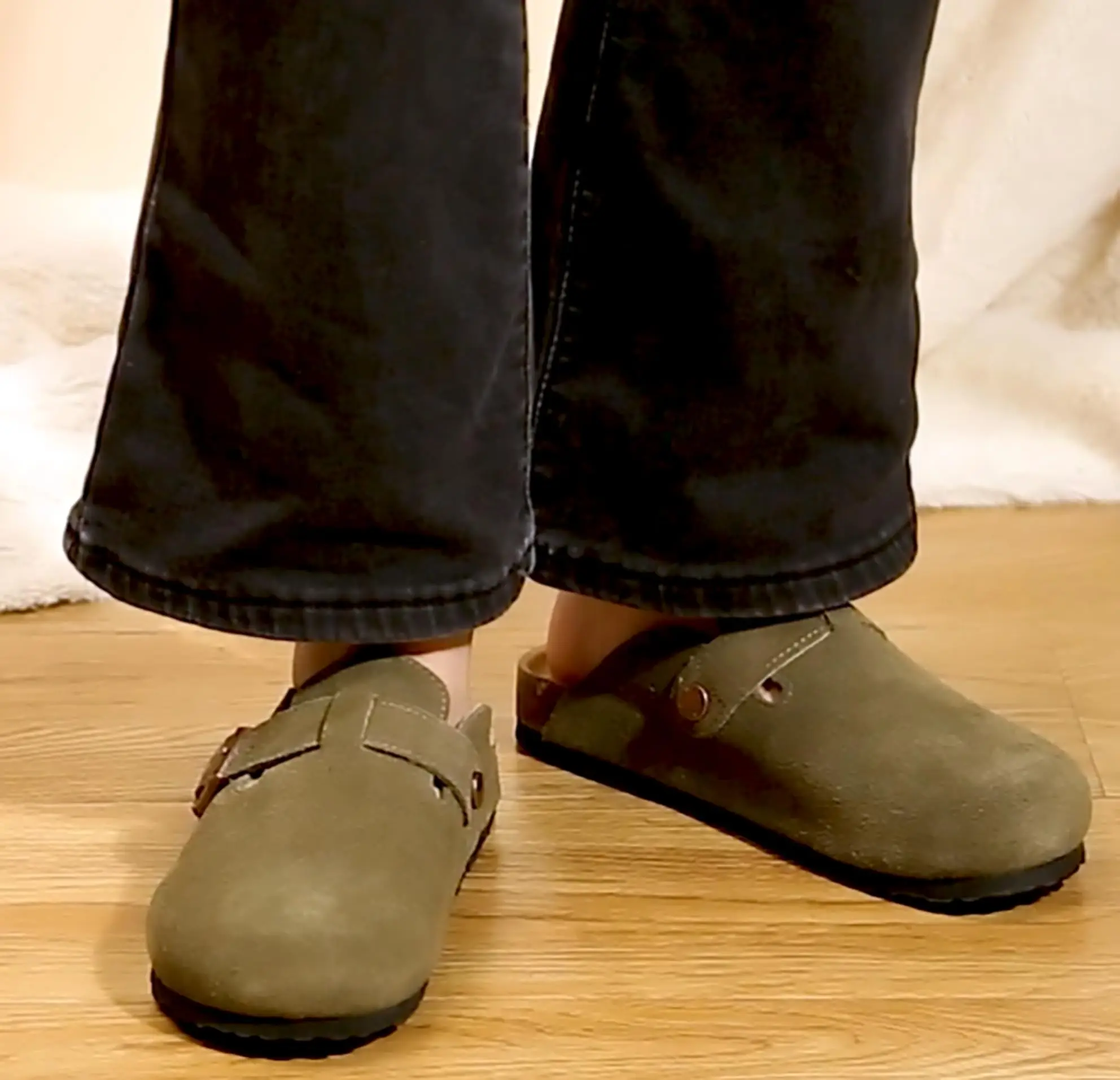 Evshine Women's Suede Clogs Leather Mules Potato Shoes With Arch Support Cork Footbed Sandals Fashion Men's Slippers Cork Mules - Image 6