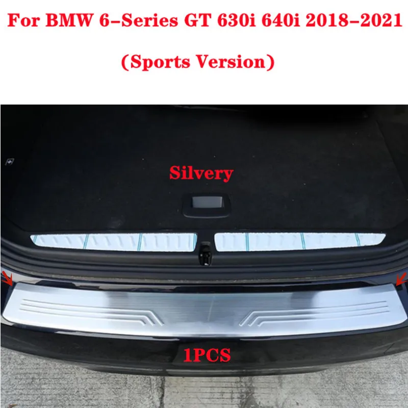

Car Stainless Rear Bumper Protector Trunk Door Plate Cover Trim For BMW 6-Series GT 630i 640i 2018-2021 (Sports Version)