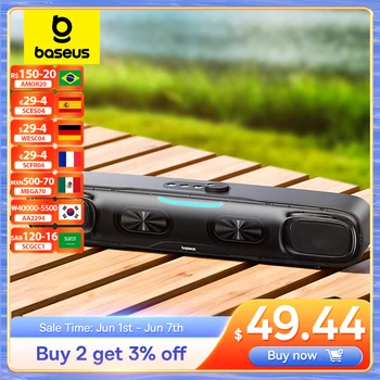 Baseus DS10 Desk Mini Soundbar Speaker Bluetooth 5.3 Triple-Mode Audio 3D Soundscape Surround SubwooferSound Box for Laptop PC