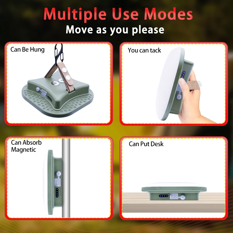 80W Camping Lantern Light Portable Flashlight Power Rechargeable LED Lamp Multifunctional Endurance Work Light