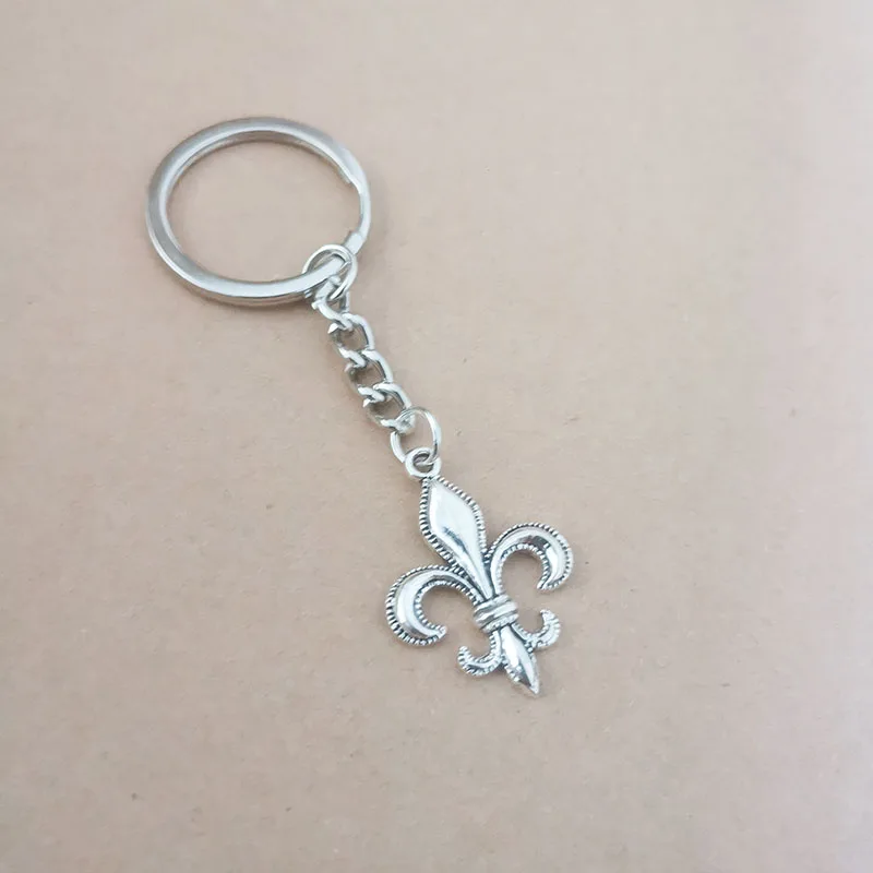 Fleur De Lis Schlüsselanhänger 1 Stück 10 Stück Vintage Antik Silber Legierung Lilienblüte Auto Tasche Mardi Gras Weihnachten Halloween Party Geschenk – Detail 7
