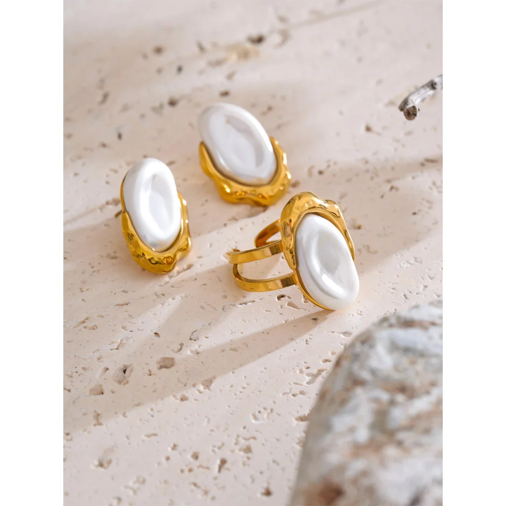 Yhpup Baroque Simulated Pearls Stud Earrings Women