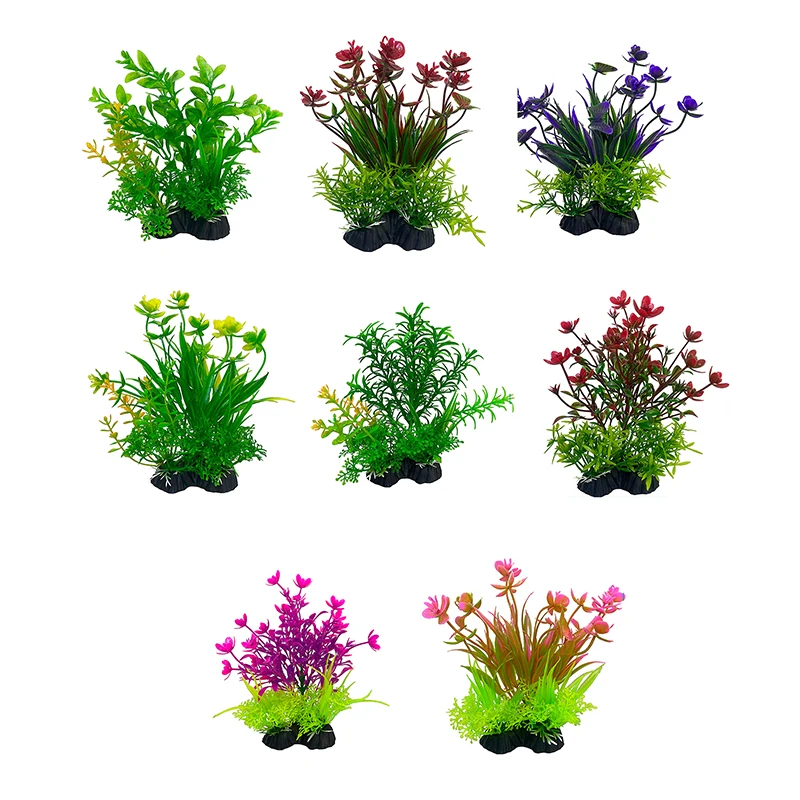 Artificial Aquarium Decor Plants Water Weeds Ornament Aquatic Plant Fish Tank Grass Decoration Accessories 14 Kinds 15cm