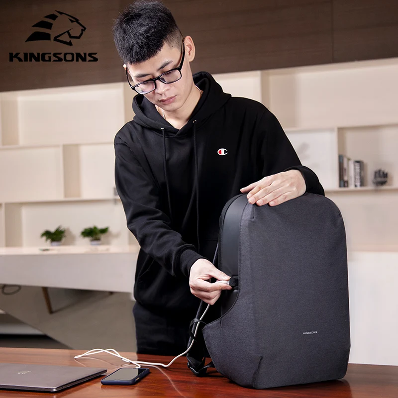 Kingsons Anti-theft Backpack For Men inch Laptop W/ USB